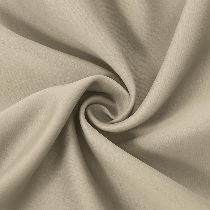 LEMOMO Blackout Curtains 42 x 95 inch/Beige Curtains Set of 2 Panels/Thermal Insulated Room Darkening Bedroom Curtains