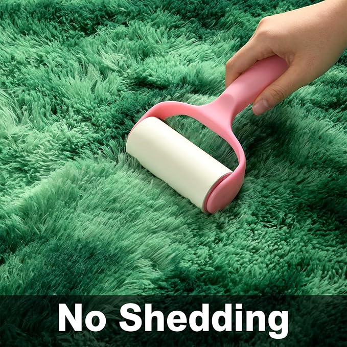 Deerhoo Large Shag Area Rugs 6 x 9, Plush Fuzzy Rugs for Living Room, Ultra Soft Fluffy Furry Rug for Bedroom, Indoor Carpet Nursery Rugs for Kids Room Home Decor, Tie-Dyed Emerald Green