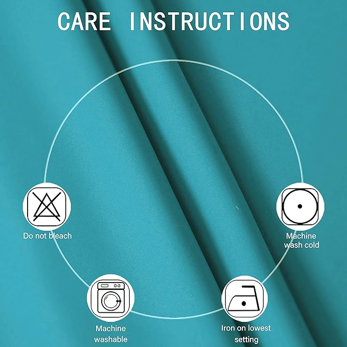 LEMOMO Teal Thermal Blackout Curtains/42 x 95 Inch/Set of 2 Panels Room Darkening Curtains for Bedroom