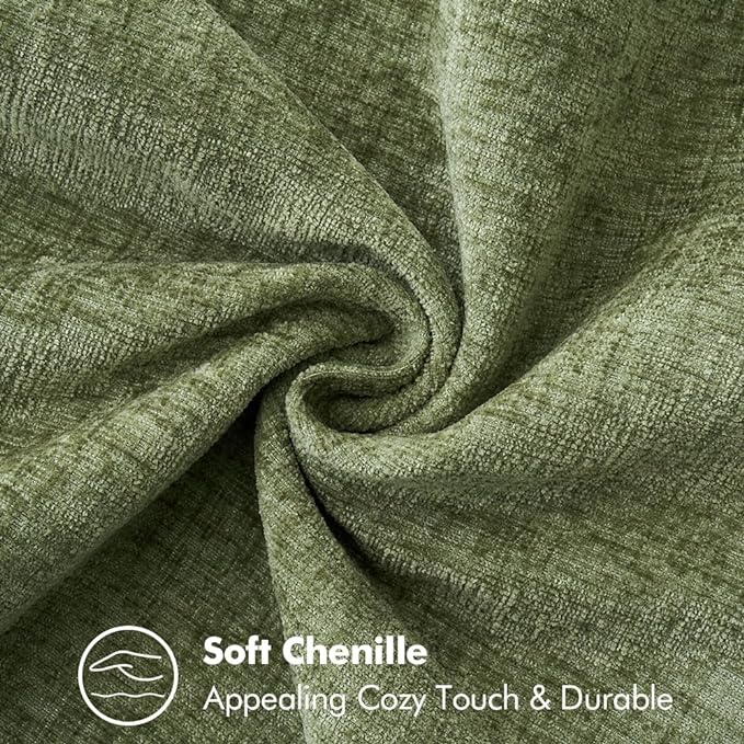MIULEE Pack of 2 Couch Throw Pillow Covers 20x20 Inch Sage Green Farmhouse Decorative Pillow Covers with Stitched Edge Soft Chenille Solid Dyed Spring Pillow Covers for Sofa Bed Living Room