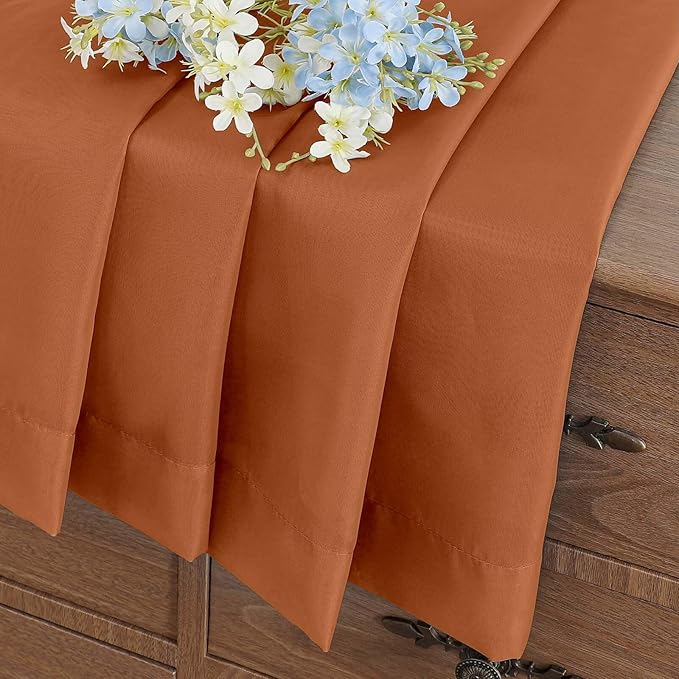 Orange Sheer Curtains Tier 30 Inches Length 2 Panels Set, Light Filtering Lightweight Soft Window Treatments Drapes, Cute Elegant Cafe Curtains for Nursery, Dual Rod Pocket, 2x42Wx30L Inches