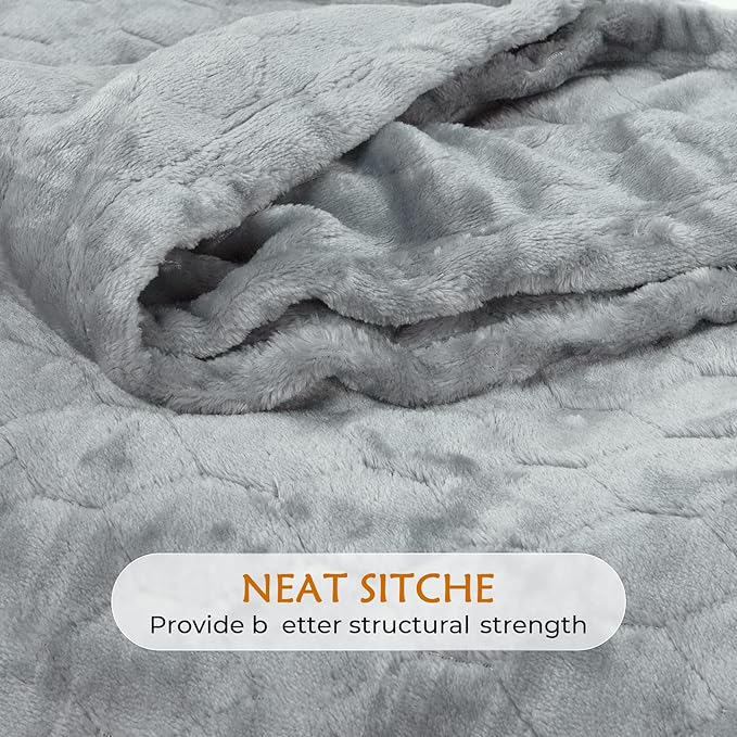TOONOW Fleece Blanket Twin Size -320GSM Lightweight Fuzzy Soft Textured Flannel Blankets for Couch, Sofa, Bed, 60x80 inchs,Light Grey