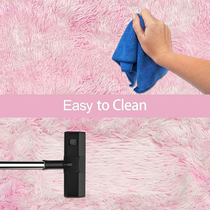 Small Area Rug for Bedroom 2x3ft Mini Tie-Dye Pink Fluffy Rug Mat Bedside Throw Rug for Kids Room Boys Teens Nursery Baby Dorm Living Room Home Decor Aesthetic Carpets