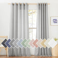 NICETOWN Linen Sheer Sliding Door Curtains 84 inch Long for Living Room, Grommet Semi Sheer Vertical Drapes Privacy with Light Filter for Home Office, W70 x L84, Grey, 1 Pair