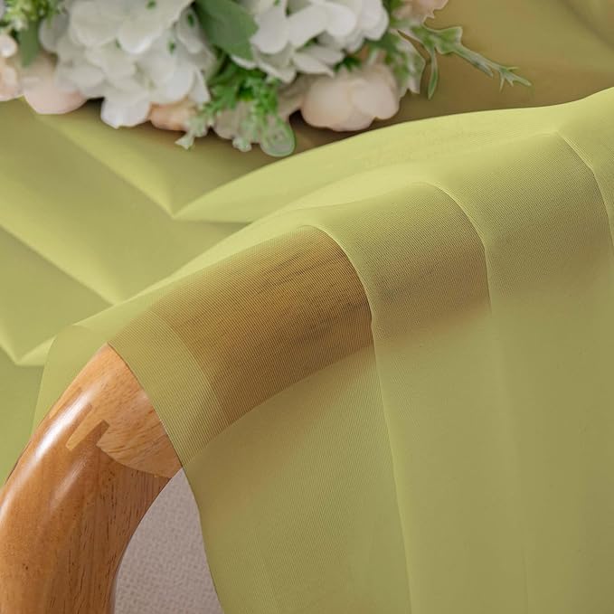 Chyhomenyc Lemon Sheer Curtains 72 Inch Length 2 Panels, Light Filtering Soft Airy Rod Pocket Voile Window Curtain Drapes for French Door Bedroom Living Room, Each 42Wx72L