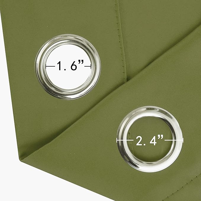 LEMOMO Blackout Curtains 66 x 95 inch/Olive Green Curtains Set of 2 Panels/Thermal Insulated Room Darkening Bedroom Curtains