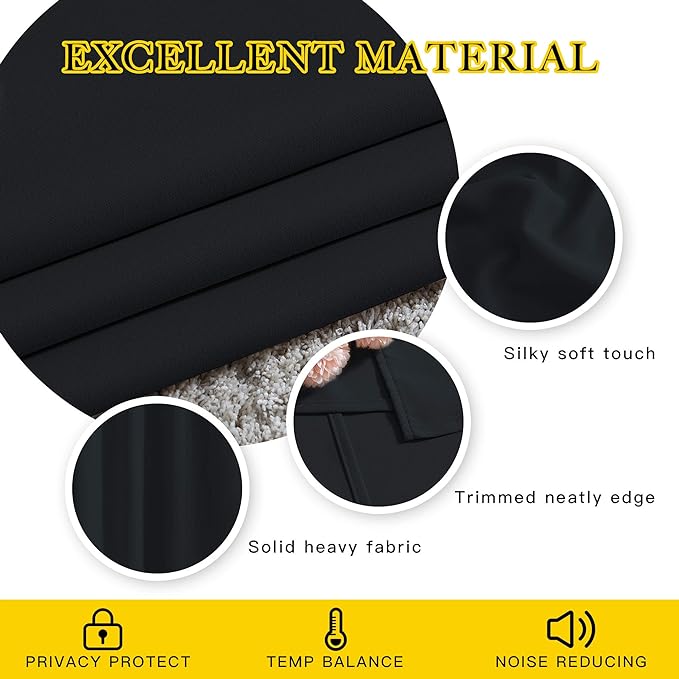 NICETOWN Black Out Cafe Curtains 48 inch Long 2 Panels Burg - Solid Thermal Insulated Grommet Light Reducing Curtains & Drapes for Bathroom/Nursery (W37 x L48, 2 Panels)