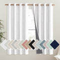 NICETOWN 100% Absolutely Blackout Linen Curtains with Thermal Insulated Liner, Greyish White, 52" Wide, 63" Length Energy Saving Curtains for Living Room 2 Panels Set, Vertical Blinds