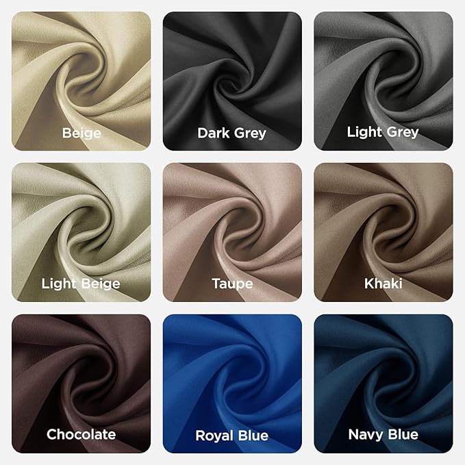 Joydeco Blackout Curtains 72 Inch Length 2 Panels Set, Thermal Insulated Long Curtains& Drapes 2 Burg, Room Darkening Grommet Drapes for Living Room Bedroom Window (W52 x L72 Inch, Light Grey)