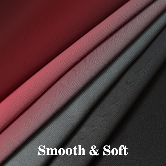 Yakamok Blackout Ombre Burgundy and Black Curtains for Bedroom, Gradient Room Darkening Curtains, Grommet Thermal Insulated Light Blocking Window Drapes/Curtain for Living Room,52 x 72 Inch,2 Panels