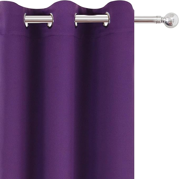 LEMOMO Purple Blackout Curtains 34 x 54 Inch Length/Set of 2 Curtain Panels/Thermal Insulated Room Darkening Blackout Curtains for Bedroom