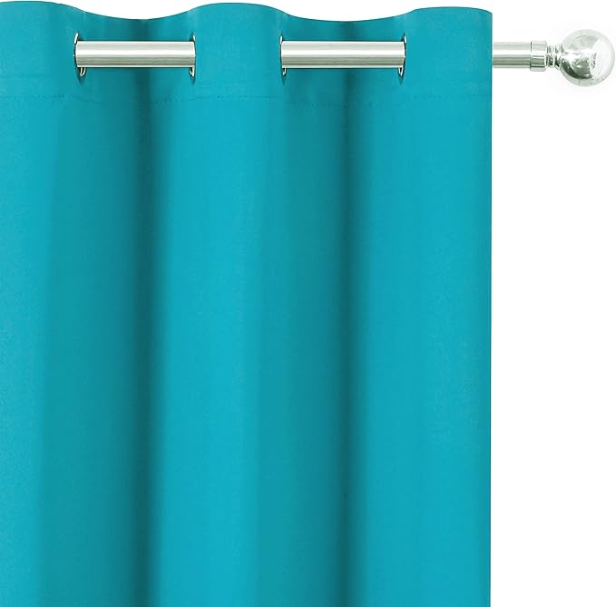 LEMOMO Teal Thermal Blackout Curtains/52 x 95 Inch/Set of 2 Panels Room Darkening Curtains for Bedroom