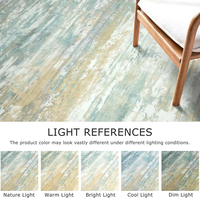 KOZYFLY Modern Abstract Hallway Runner Rug, 2x8 Kitchen Rugs Non-Slip Washable Soft Striped Runner Rugs, Print Light Green Yellow Carpet Runner for Entryway Bathroom Laundry Room Foyer