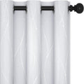 Deconovo Living Room Curtains, Room Darkening Drapes, Thermal Insulated Soundproof Grommet Drape, Silver Wave Dot Print, 42 x 95 Inch Long, Machine Washable Window Panels for Sliding Door, Set of 2