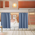 RYB HOME Half Curtain Tiers 36 inch Length, Rod Pocket Summer Heat Blocking Thermal Insulated Short Blackout Curtains for Small Window, Width 34 by Length 36, Stone Blue, 2 Panels