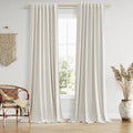 Guken Boho 100% Blackout Curtains 126 Inches Extra Long for Bedroom Black Out Curtain for Living Room Thermal Insulated Noise Reducing Country Window with Back Tab Rod Pocket, 52x126