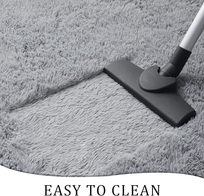 Chicrug Soft Area Rugs for Bedroom Living Room Plush Fluffy Rug 9x12 Feet, Shag Furry Area Rug Carpet Non Shedding for Nursery Children Kids Girls Room Home Decorative, Grey