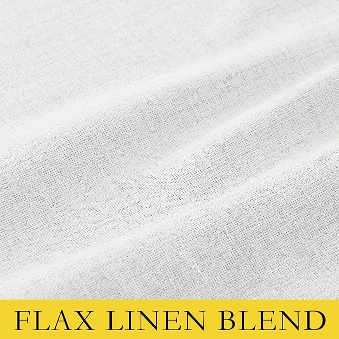 NICETOWN 100% Absolutely Blackout Linen Curtains with Thermal Insulated Liner, Greyish White, 52" Wide, 95" Length Energy Saving Curtains for Living Room 2 Panels Set, Vertical Blinds