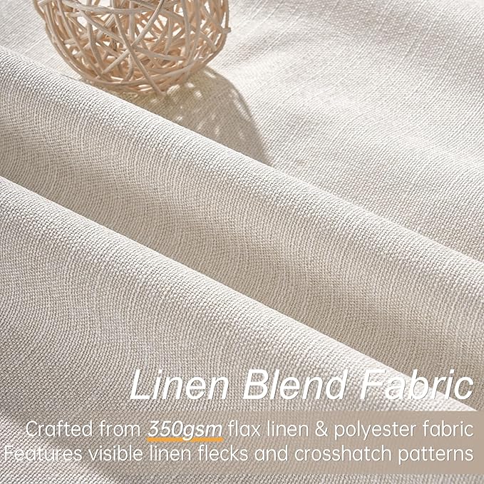 Topfinel Extra Wide 70 Inch Length Blackout Curtains 108 Inches Long 2 Panels Set for Sliding Glass Doors Modern Pleated Linen Blend Heavy Floor to Ceiling Large Window Drapes 70" W x 108" L