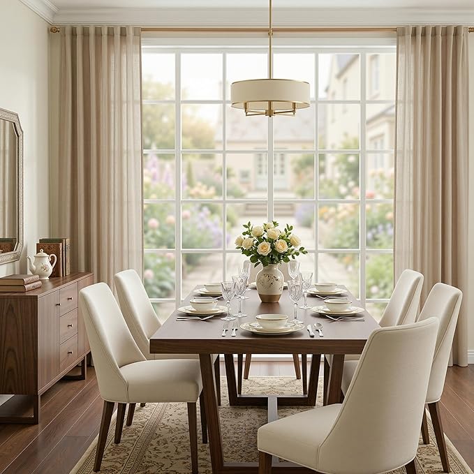 MYSKY HOME Patio Curtains for Sliding Door 90 inch Length 2 Panels Set, Living Room Curtains & Drapes Soft Farmhouse Window Treatments Back Tab Semi Sheer Draperies, 50" W x 90" L, Taupe