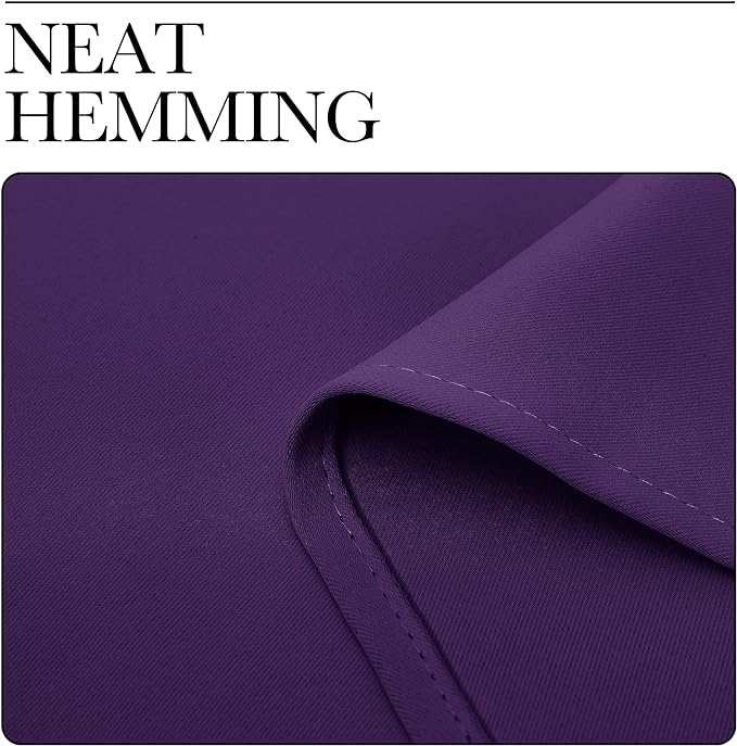 NICETOWN Kitchen Short Blackout Curtains, Home Decoration Thermal Insulated Solid Ring Top Blackout Curtains/Drapes for Bedroom(Set of 2, 42 x 68 Inch, Royal Purple)