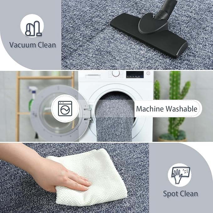 AROGAN Washable 2x6 Runner Rug for Hallway, Long Runner Rugs wtih Soft Memory Foam for Bedroom, Non Slip Backing Carpet Runners for Hallways, Kitchen, Bathroom, Entryway Home Decor, Navy Blue