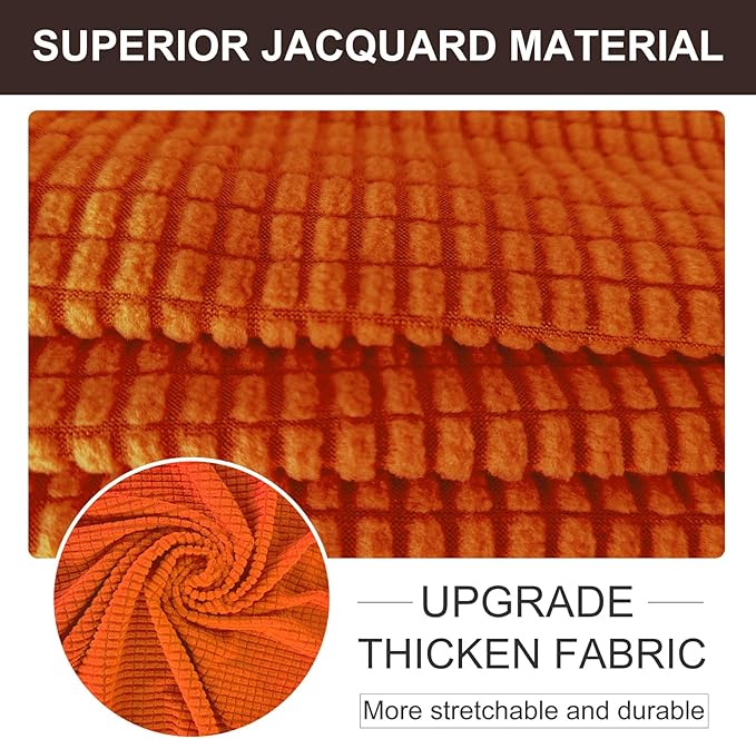 U-NICE HOME Oversized Stretch Loveseat Couch Cover Sofa Covers Washable Sofa Slipcover Furniture Protector for 2 Cushion Couch Sofa Pet Friendly, Orange