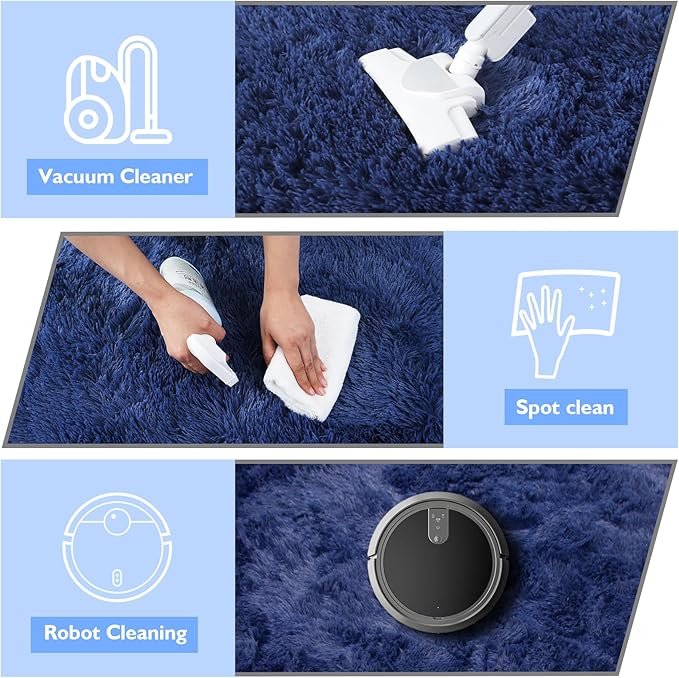 6x9 Fluffy Area Rug for Living Room,Shag Area Rugs for Bedroom,Blue Soft Fuzzy Rug Non-Shedding Indoor Plush Carpet for Kids Bedroom Nursery Dorm Home Decor