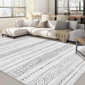 Nakagishi 9x12 Area Rug Living Room: Washable Boho Large Neutral Modern Soft Farmhouse Rugs Stain Resistant Indoor Floor Non-Slip Carpet for Bedroom Nursery Kids Playroom Office Dining Room- Grey