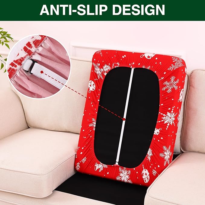 Smiry Printed Couch Cushion Covers, Stretch Soft Couch Covers for Sofa, Washable Non-Slip Sofa Slipcover Furniture Protector for Indoor and Outdoor (3 Pack, Red)