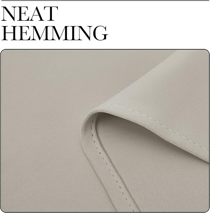 NICETOWN Natural Room Darkening Curtains 108" Long for Boho Farmhouse Home Decoration, 55" Wide, Set of 2, Window Treatment Total Privacy Drape Panels for Bedroom Living Room