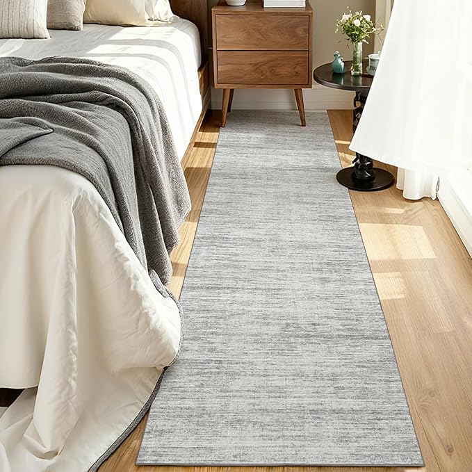 Runners for Hallways 2x8 Kitchen Runner Rugs，Modern Abstract Rug Runners for Entryway，Stain Resistant Washable Runner Rug Non-Slip 8ft Carpet Rug for Bedroom Living Laundry Room（Grey,2'x8'）