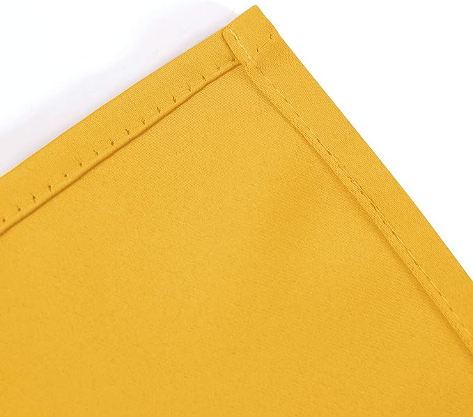 LEMOMO Yellow Thermal Blackout Curtains/52 x 54 Inch/Set of 2 Panels Room Darkening Curtains for Bedroom