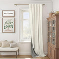 Pitalk Extra Wide Curtains 60 Inches Wide for Living Room 84 Inch Length 2 Panels Thick Back Tab Pleated Cream Linen Blackout Dark Out Sliding Door Window Curtains Thermal Privacy Drapes 60x84 Long
