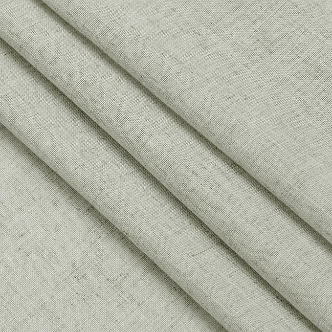 Sage Green Linen Textured 96 Inch Curtains 2 Panel Set Back Tab Rod Pocket Sheer Pleated Boho Room Decor Aesthetic Curtains Pale Green Burlap Look Curtain Drapes for Living Room Bedroom 8Ft 40x96
