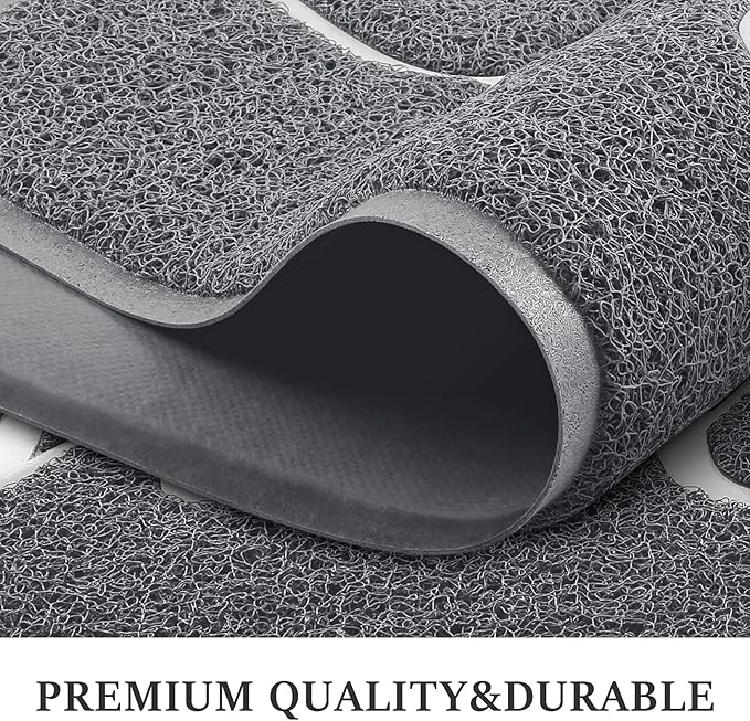 BeneathYourFeet Door Mat, Welcome Mat Low Profile Floor Mat Front Doormat Indoor and Outdoor Doormat Non Slip Rugs for Entryway, Patio, High Traffic Areas (32"x20", Grey-Welcome)