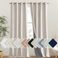 NICETOWN Brich Vintage Open Linen Weave Flax Thermal Curtains, 100% Blackout Curtains 120" Long for Dining Room, Soundproof Window Treatment Drapes for Hall Room, 52" Wide Per Panel, Set of 2