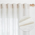 MYSKY HOME Short Curtains for Small Kitchen Windows 45 inches Length, Linen Look Curtain Drapes Cotton Polyester Blend, Soft Fabric Light Filtering Privacy Protect, Beige White, 50 x 45 inches, 2 PCs