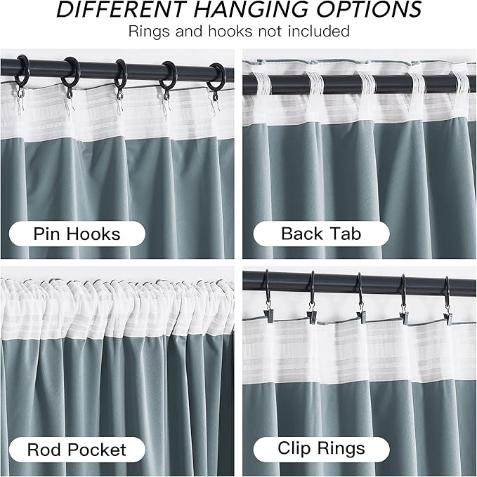 RYB HOME Stone Blue Velvet Curtains 90 inches Long - Blackout Curtains for Nursery Thermal Insulated Noise Reducing Soft Luxury Window Decor for Boy Baby, W52 x L90 inches, 2 Panels