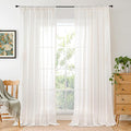 BGment Extra Long 108 Inch Length Curtains for Living Room Windows, Linen Drapes Rustic Country Textured for Farmhouse Bedroom Decor Lightweight Rod Pocket, 2 Panels Set, Each 52 Inch Wide