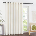 NICETOWN Thick Linen Sliding Door Curtains 84 inch Length, 100 Inch Wide Curtain Grommet Semi Sheer Window Treatment with Light Filtering Room Divider for Bedroom/Living Room, W100 x L84, 1 Panel