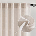 MIULEE Natural White Linen Curtains 72 Inch Length for Bedroom Living Room, Soft Thick Linen Textured Window Drapes Semi Sheer Light Filtering Rod Pocket Back Tab Farmhouse Cream Ivory, 2 Panels
