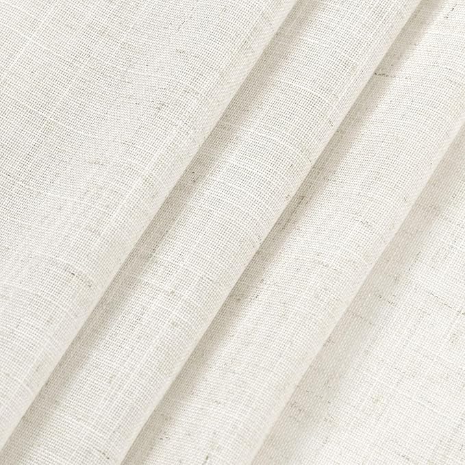 Nanspring Cafe Semi Sheer Linen Textured Valances for Small Short Windows Back Tab Rod Pocket Light Filtering Linen Textured Fabric Window Dressing for Kitchen Kids Room Breathable Home Decor 52x30