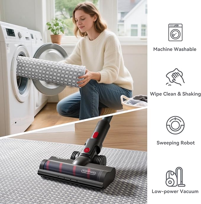 YDKGL 2x3 ft Indoor Door Mat Entryway Rug Non Slip Woven Washable Area Rugs Kitchen Mats for Floor, Front Entry Rug Entrance Doormat for Hall Porch Bathroom Kitchen Bedroom, Easy Clean, Gray 24"x36"