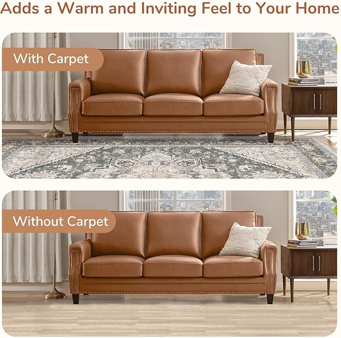 OPPODREAM Soft 6x9 Area Rugs, Washable Rug 6x9 with Non Slip Backing, Faux Cashmere Low-Pile 6 x 9 Carpet, Greenish Grey