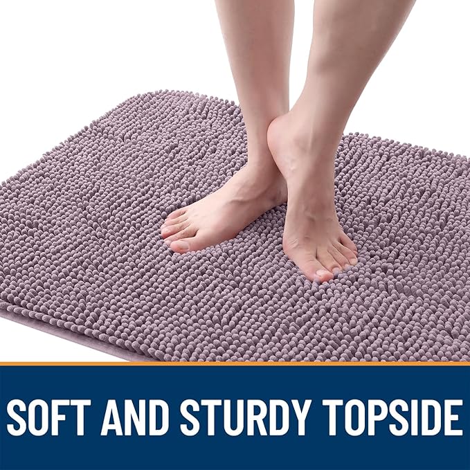 OLANLY Dog Door Mat for Muddy Paws 54x32, Absorbs Moisture and Dirt, Absorbent Non-Slip Washable Doormat, Quick Dry Chenille Mud Mat for Dogs, Entry Indoor Entryway Carpet for Inside Floor, Deep Plum