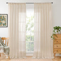 BGment Linen Curtains 84 Inch Length for Living Room Windows, Semi Sheer Natural Textured Drapes for Bedroom Dining Farmhouse Decorative Rustic Rod Pocket Lightweight, 2 Panels Set, Each 60 Inch Wide