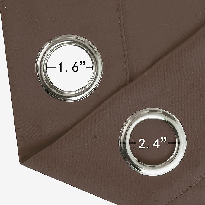 LEMOMO Chocolate Brown Thermal Blackout Curtains/38 x 63 Inch/Set of 2 Panels Room Darkening Curtains for Bedroom