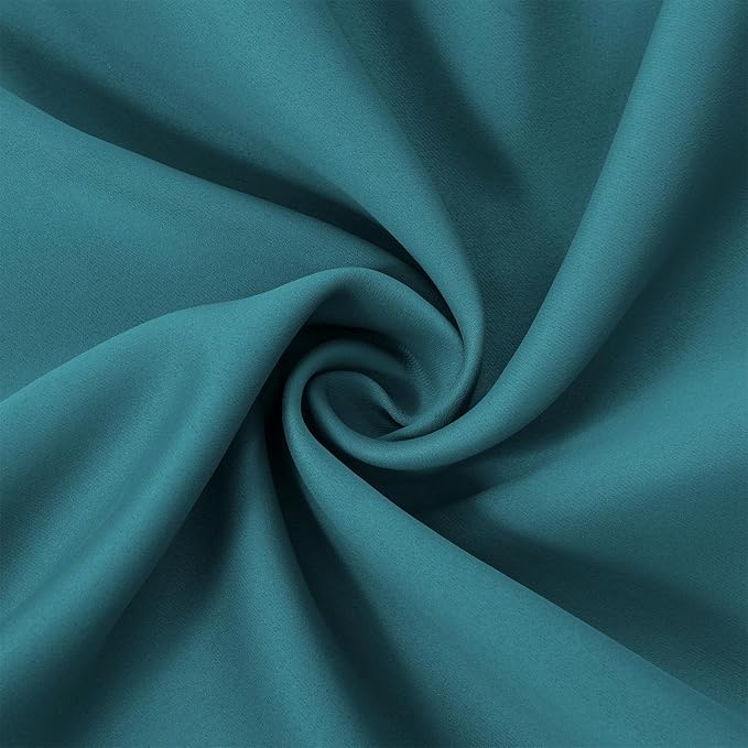 LEMOMO Sea Teal Thermal Blackout Curtains/52 x 108 Inch/Set of 2 Panels Room Darkening Curtains for Bedroom