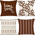 YCOLL Pillow Covers 20x20 Set of 4, Modern Sofa Throw Pillow Cover, Decorative Outdoor Linen Fabric Pillow Case for Couch Bed Car, Coffee
